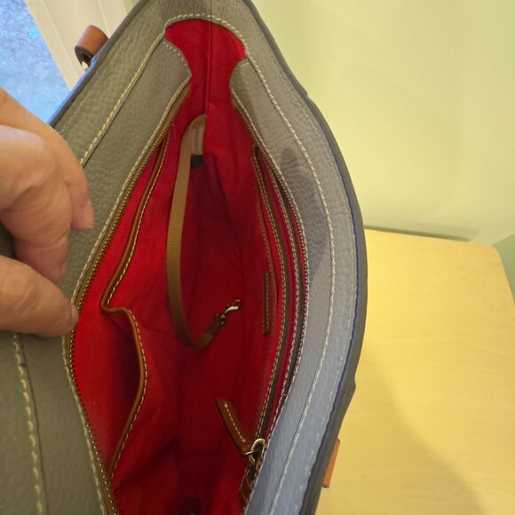 Dooney & Bourke Pebble Leather Lexington Shopper Tote – Light Grey | Like New - Picture 14 of 16